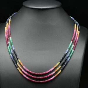 Sapphire, emerald, ruby necklace
