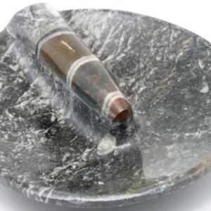 Stone bowl with fossils