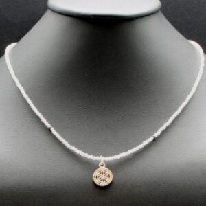 Crystal necklace with silver pendant