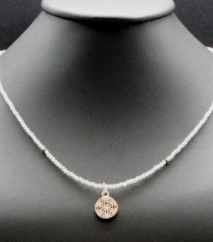 Crystal necklace with silver pendant
