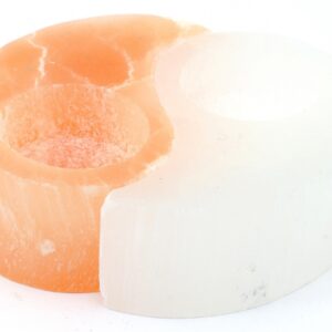 Selenite candlestick - ying yang