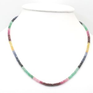 Sapphire, ruby, emerald necklace