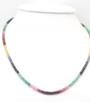 Sapphire, ruby, emerald necklace