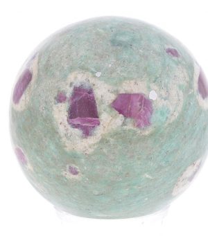 Ruby and fuchsite sphere
