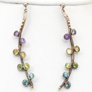 Amethyst, citrine, olivine, topaz earrings