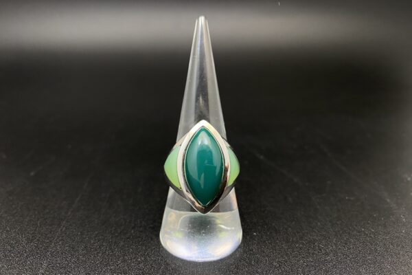 Prsten zelený chalcedon a prehnit - Image 2