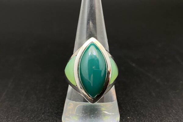 Prsten zelený chalcedon a prehnit - Image 3