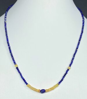Náhrdelník lapis lazuli a žlutý safír