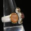 Prsten měsíční kámen, turmalín, diamant - Image 4