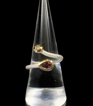 Prsten turmalín, diamant