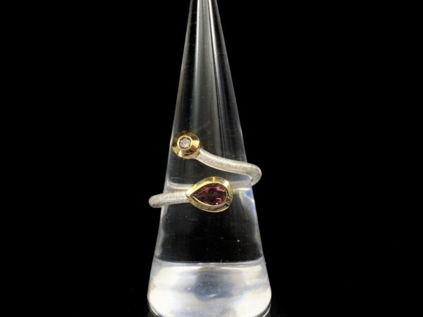 Prsten turmalín, diamant