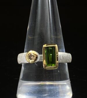 Prsten turmalín, diamant