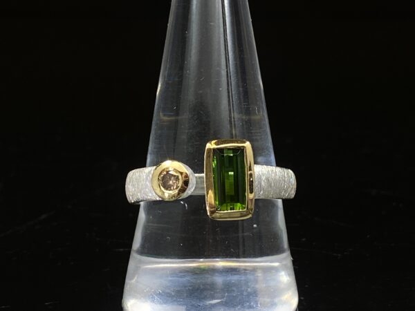 Prsten turmalín, diamant