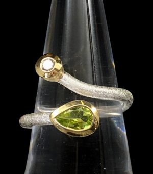 Prsten turmalín, diamant