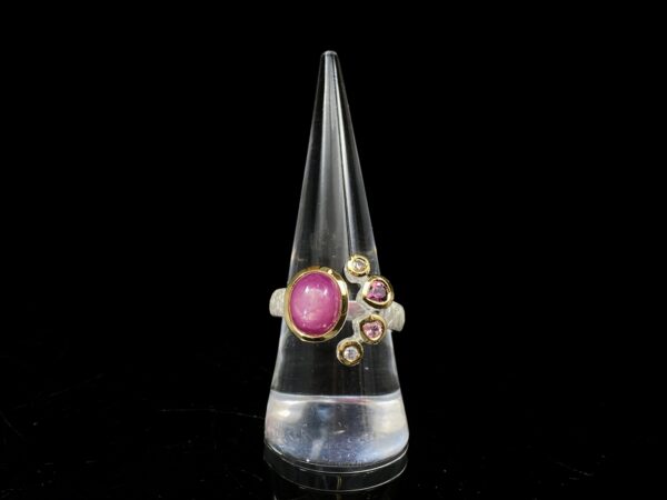 Prsten rubín, diamant, turmalín - Image 2