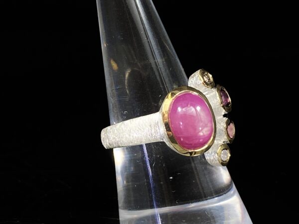 Prsten rubín, diamant, turmalín - Image 4