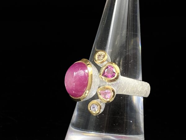 Prsten rubín, diamant, turmalín - Image 9